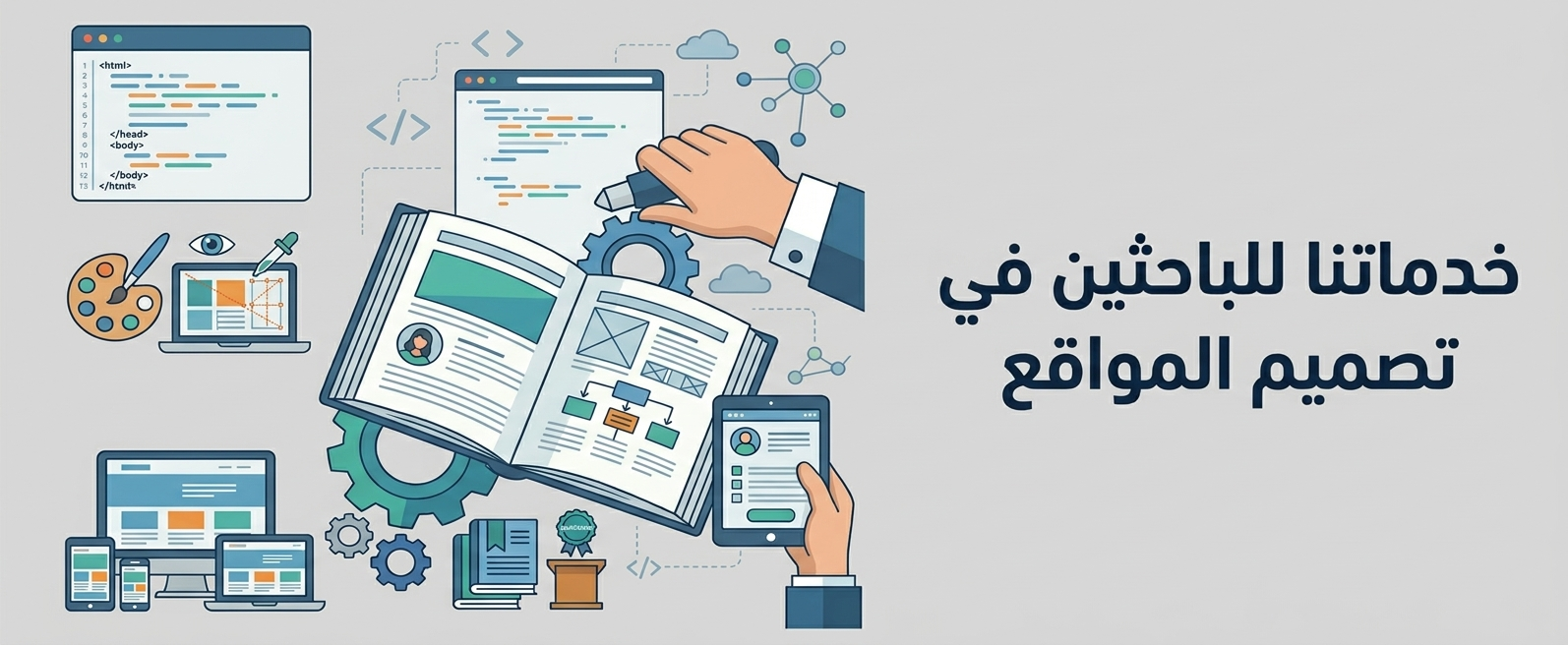 خدماتنا في تصميم المواقع المخصصة للباحثين